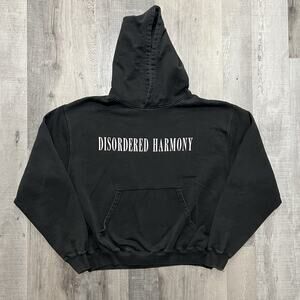 Disordered Harmony Heavy Cotton Hoodie Find Peace Amidst Chaos Boxy Large Faded